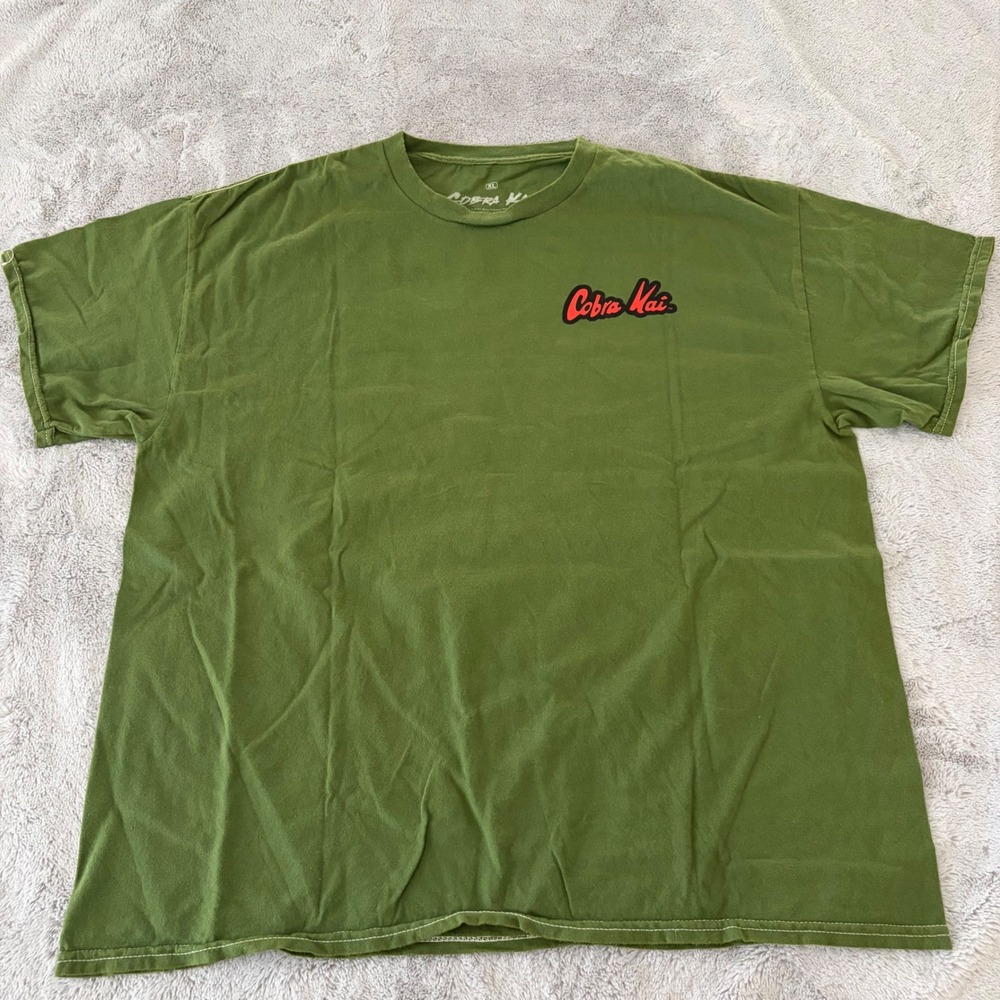 NWOT Cobra Kai Ripple Junction Green Graphic T-Shirt Mens XL Karate Kid Logo Tee